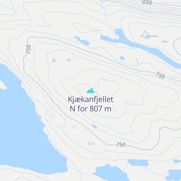 Map of Kjækanfjellet N for