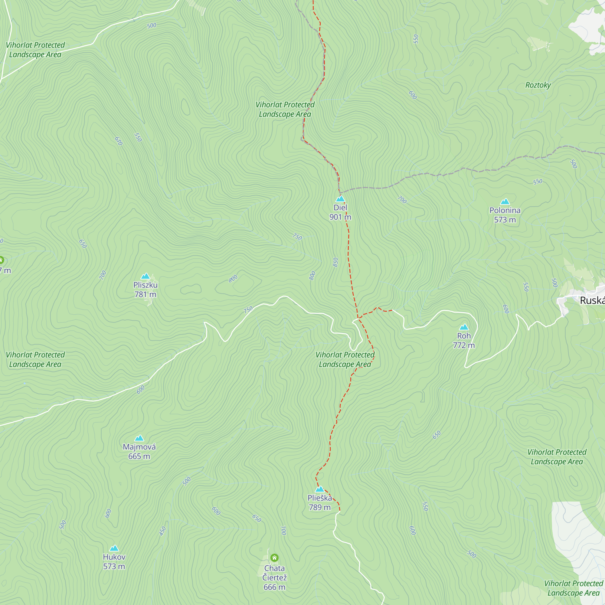 Levková chata map