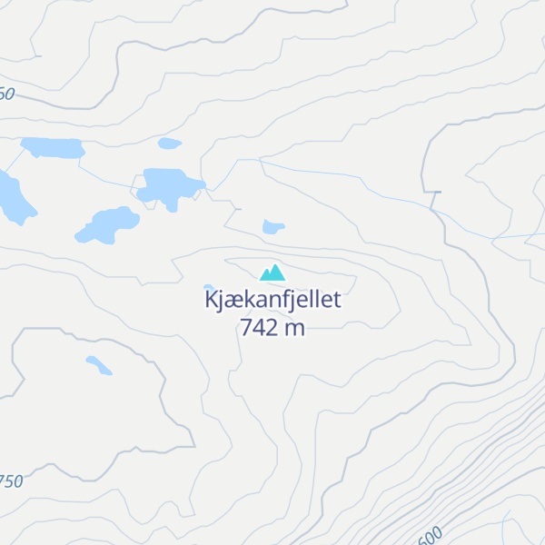 Map of Kjækanfjellet