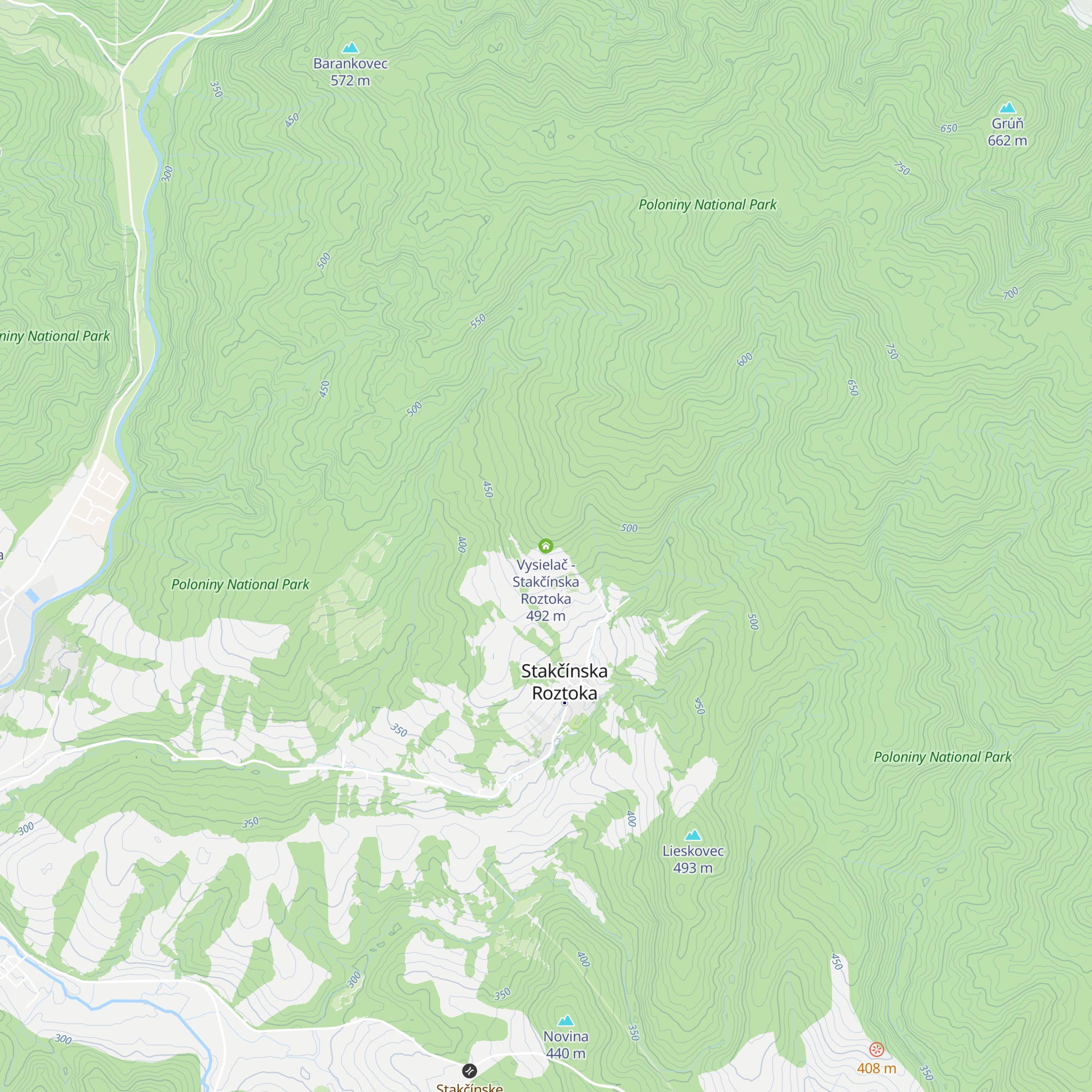 Vysielač - Stakčínska Roztoka map
