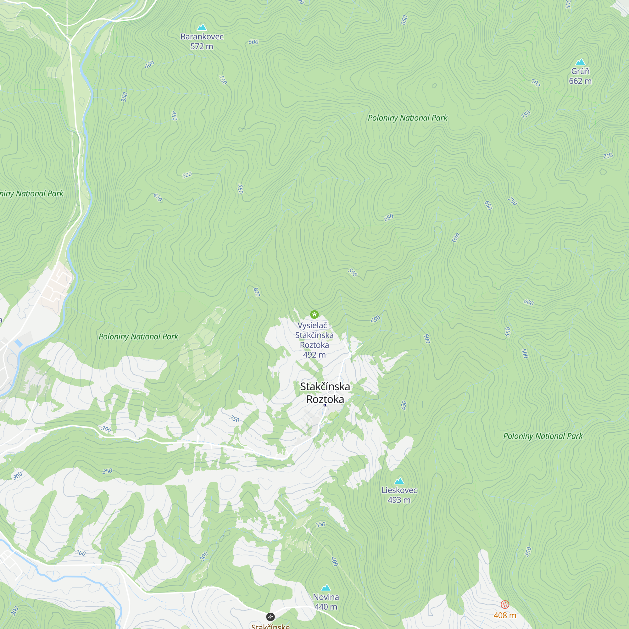 Vysielač - Stakčínska Roztoka map
