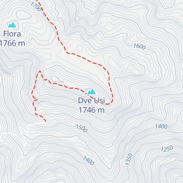 Map of Dve Usi