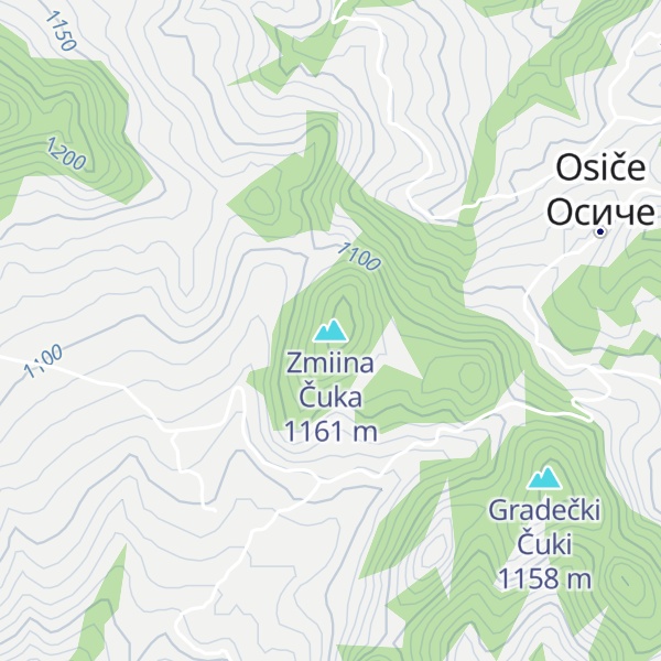 Map of Zmiina Čuka