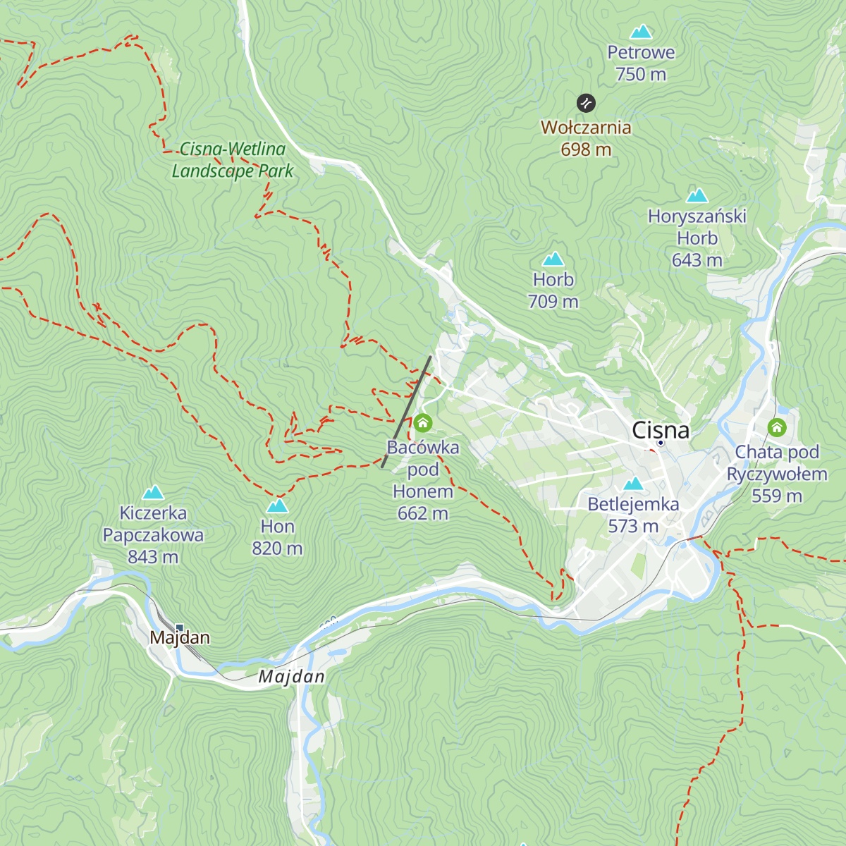 Bacówka pod Honem map
