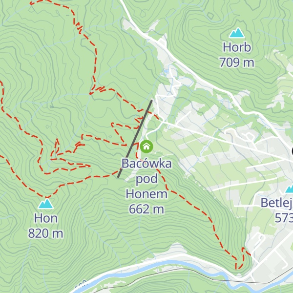 Map of Bacówka pod Honem