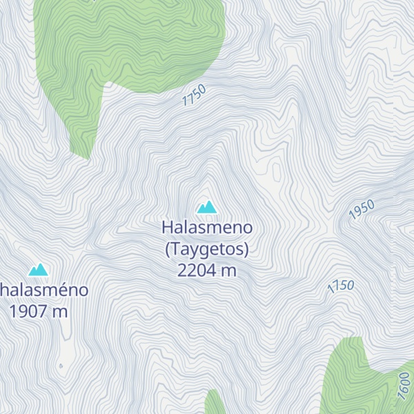 Map of Halasmeno (Taygetos)