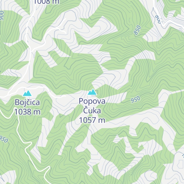 Map of Popova Čuka