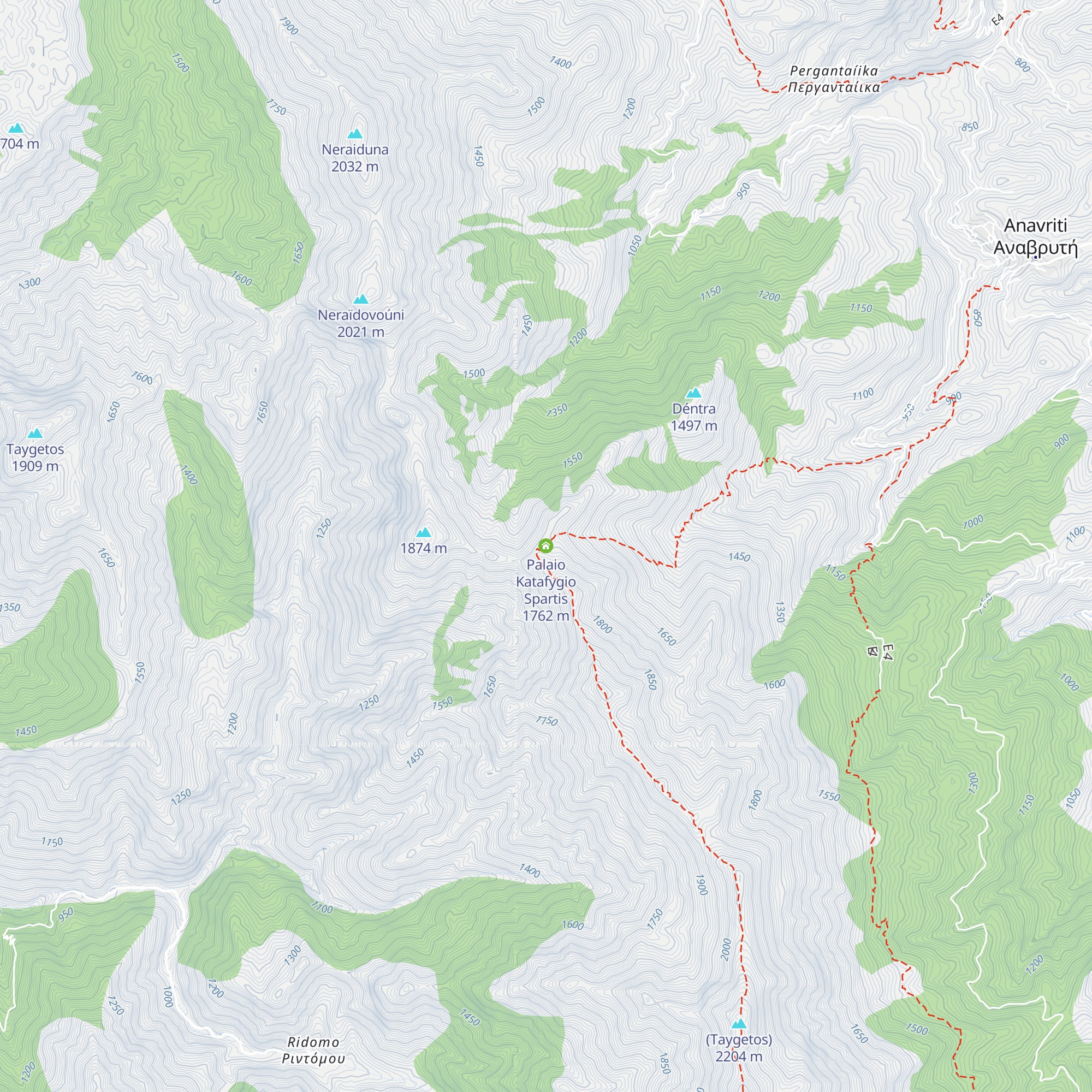 Palaio Katafygio Spartis map