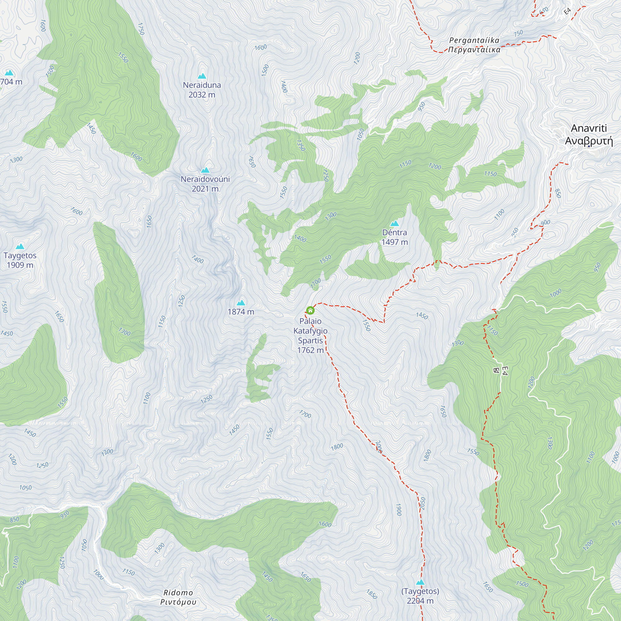 Palaio Katafygio Spartis map