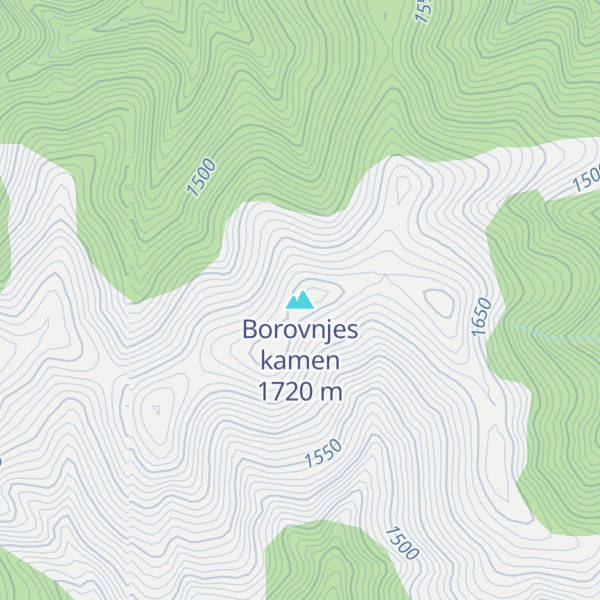 Map of Borovnjes kamen