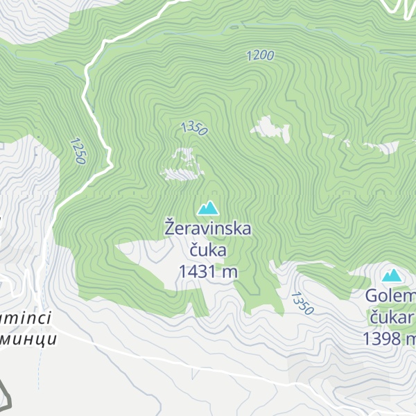 Map of Žeravinska čuka