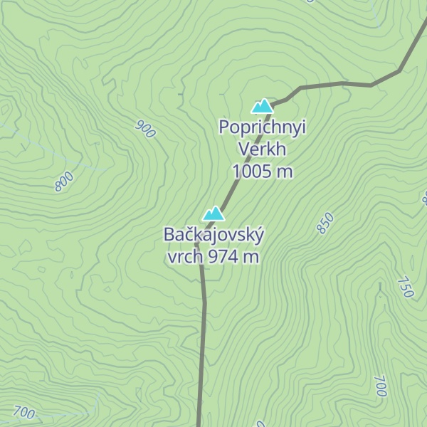 Map of Bačkajovský vrch