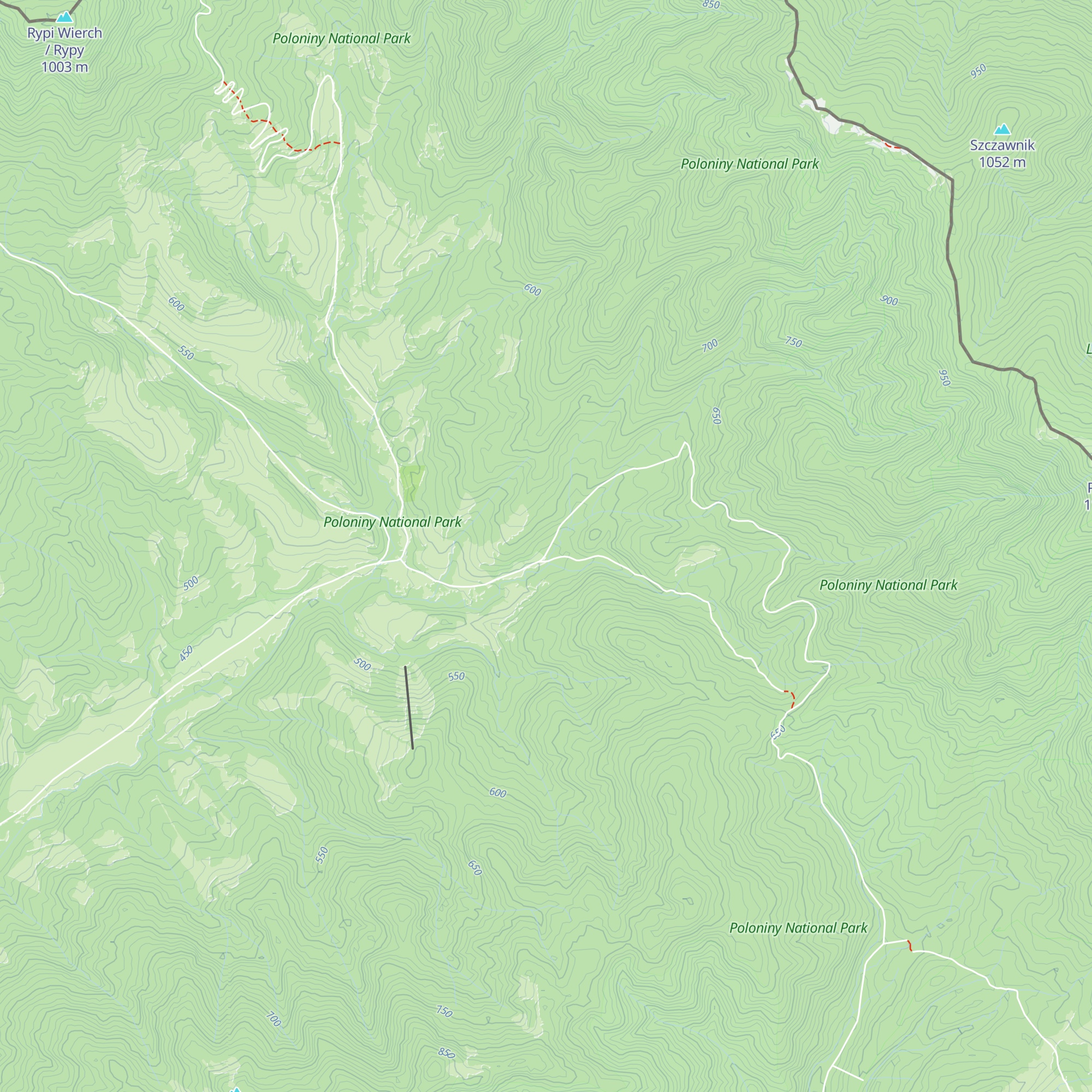 Terénna stanica správy NP Poloniny map