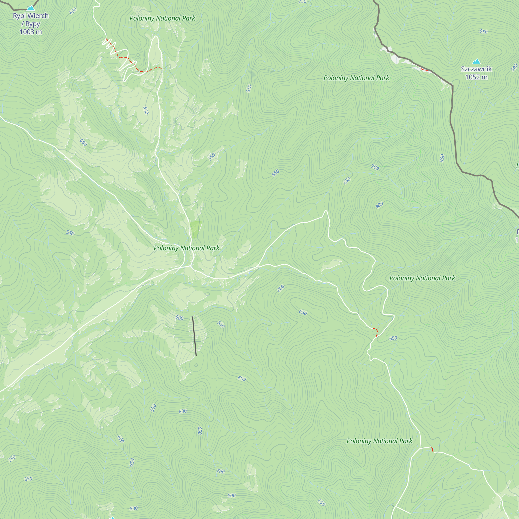 Terénna stanica správy NP Poloniny map