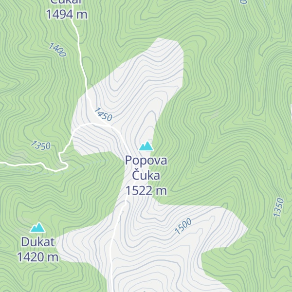 Map of Popova Čuka