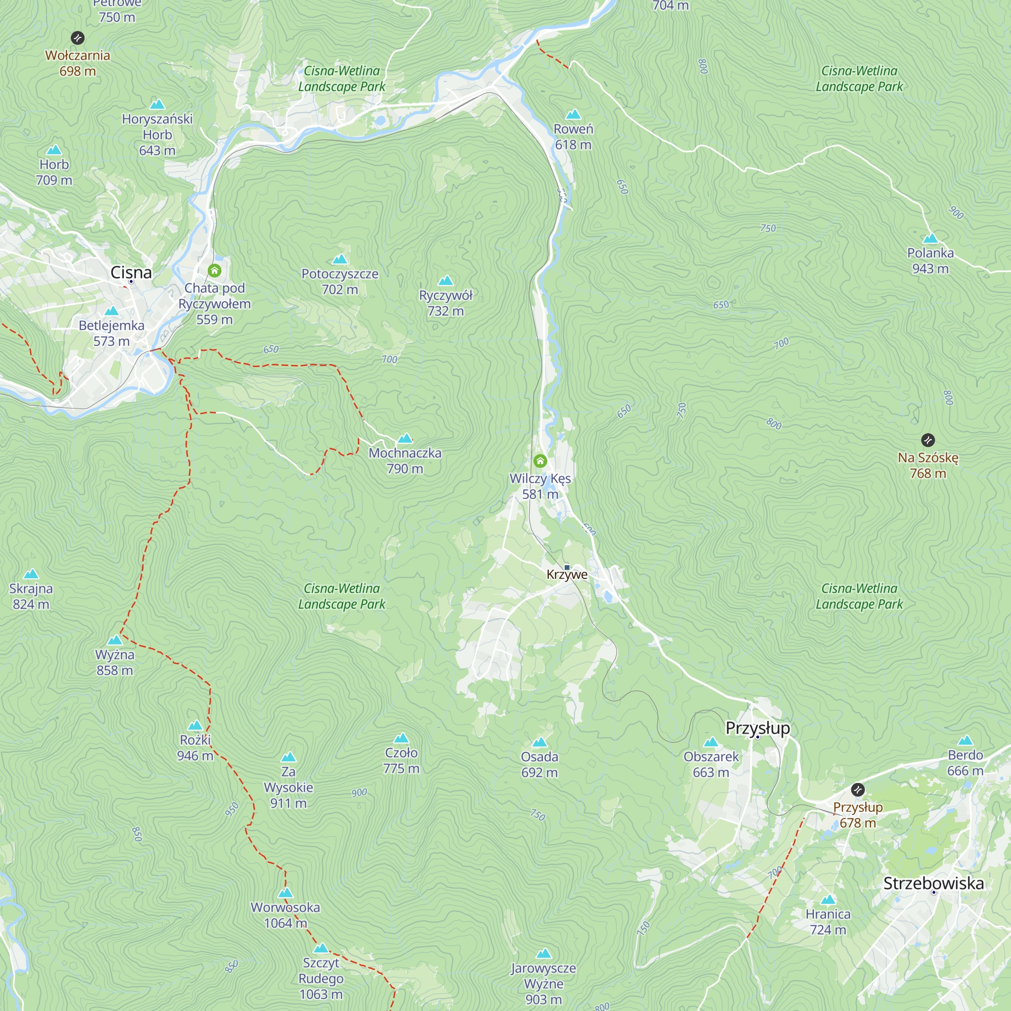 Magiczne Bieszczady - Krzywe 24 map