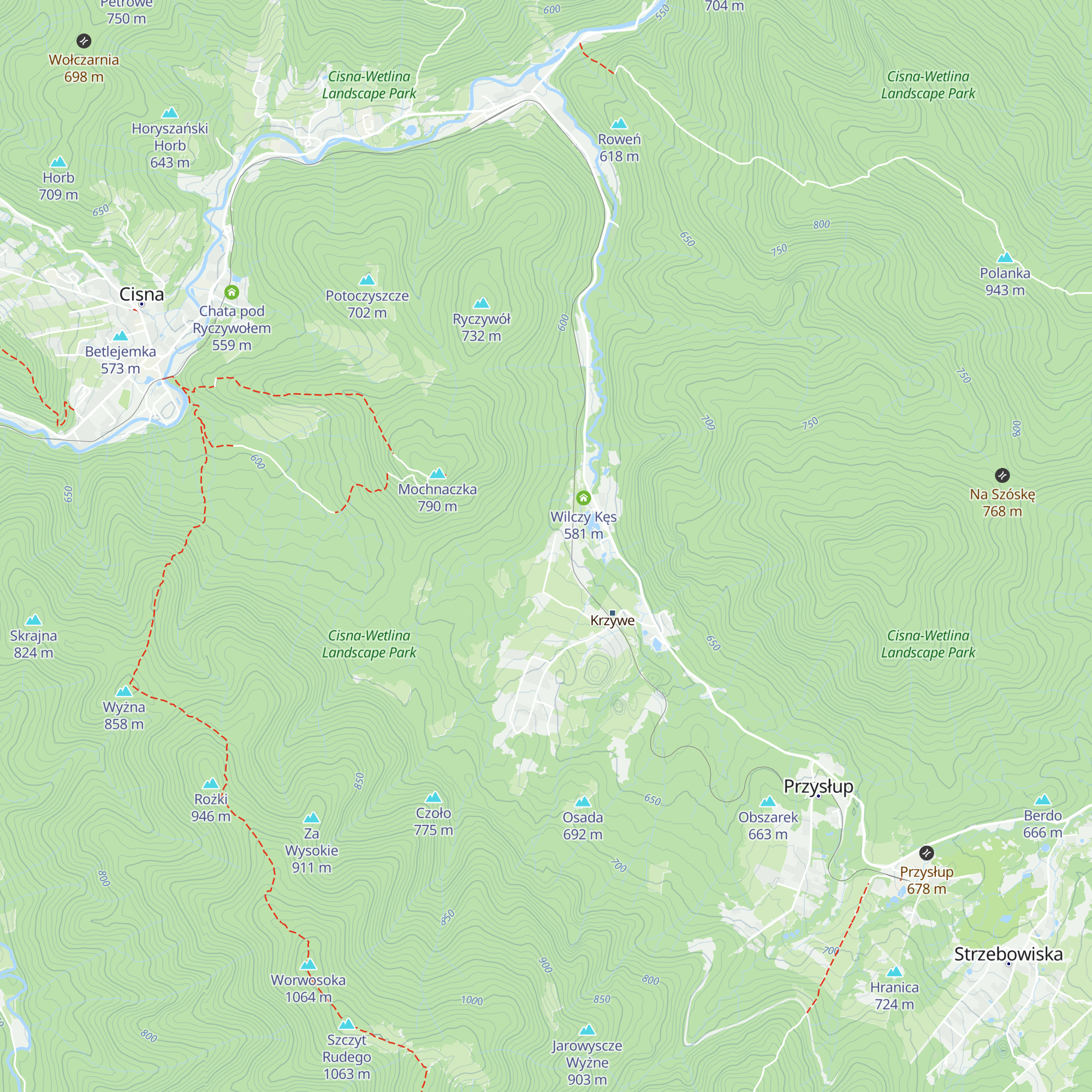 Magiczne Bieszczady - Krzywe 24 map