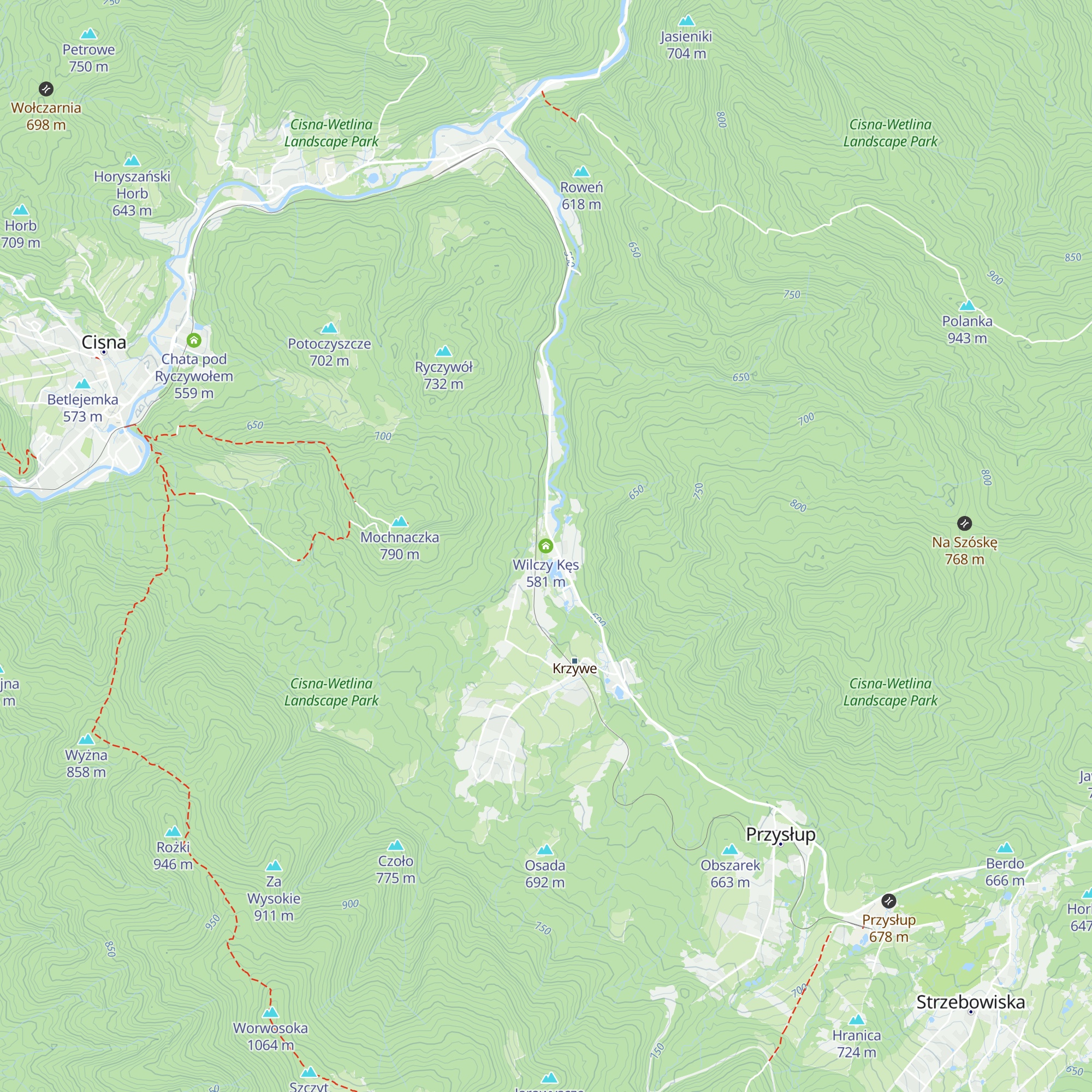 Wilczy Kęs map