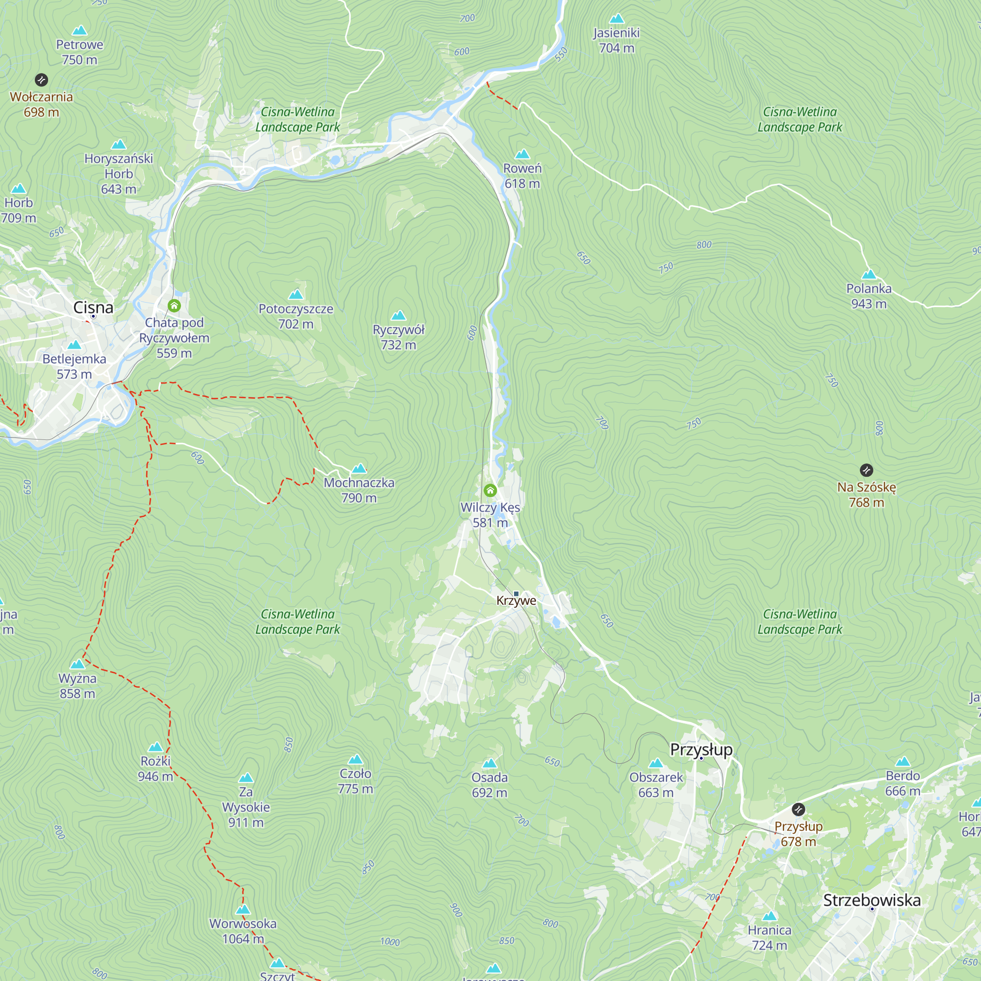 Wilczy Kęs map