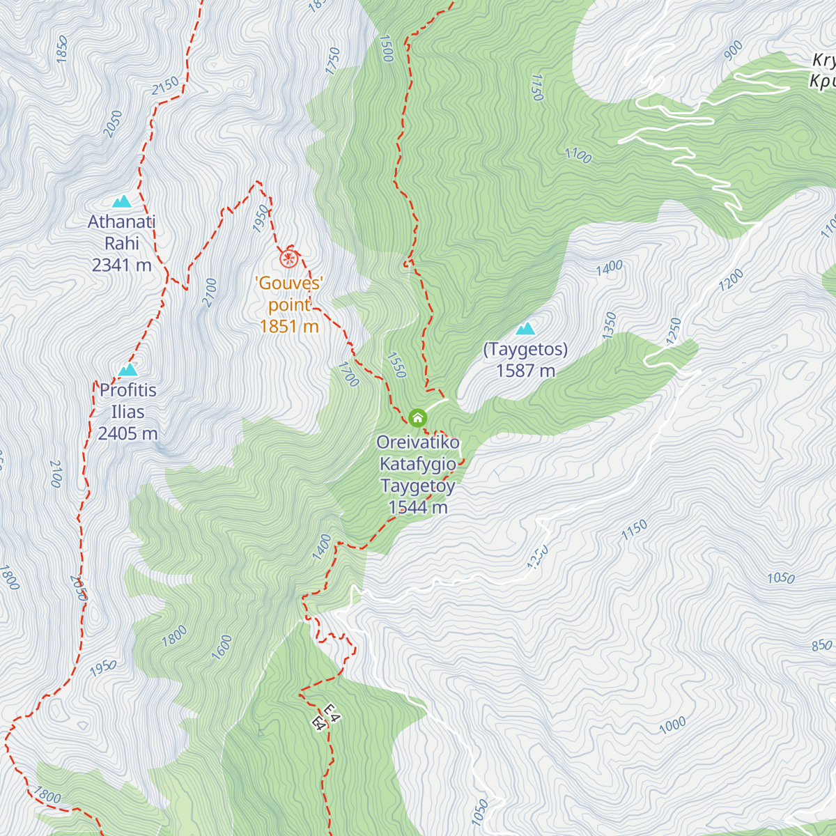 Oreivatiko Katafygio Taygetoy map