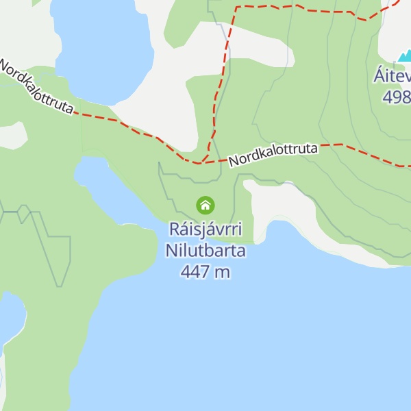 Map of Ráisjávrri Nilutbarta