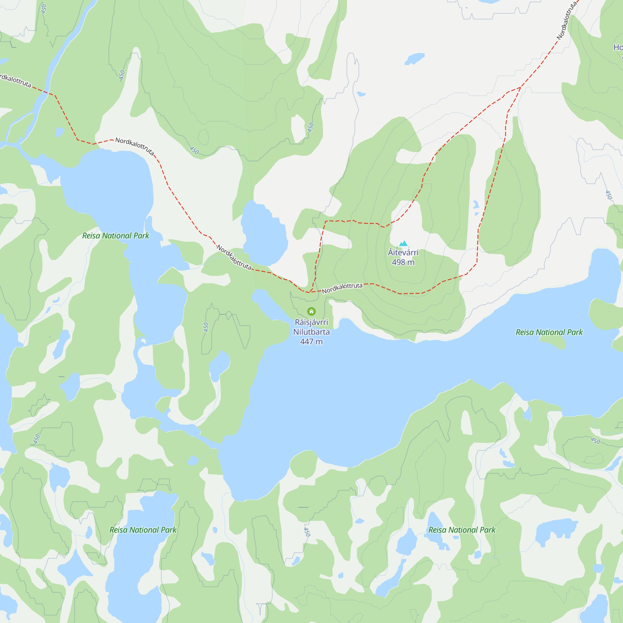 Ráisjávrri Nilutbarta map