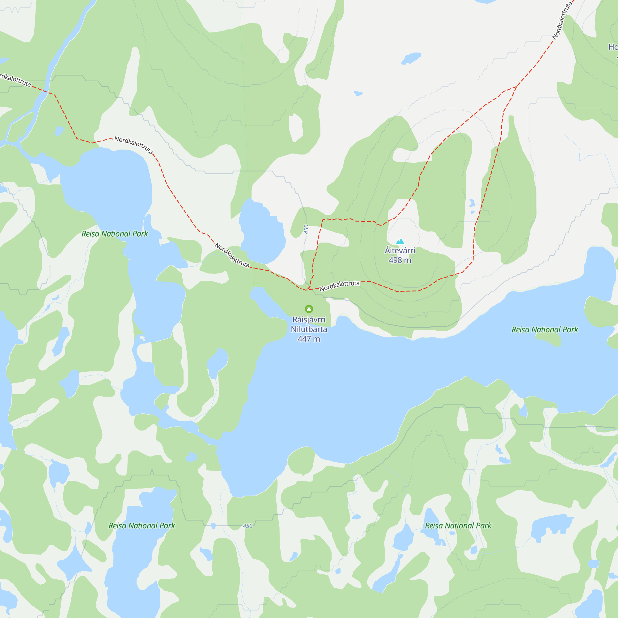 Ráisjávrri Nilutbarta map