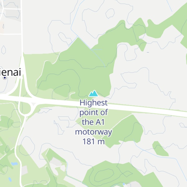 Map of Highest point of the A1 motorway