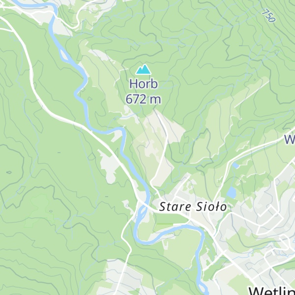 Map of Pod Wysoką Połoniną
