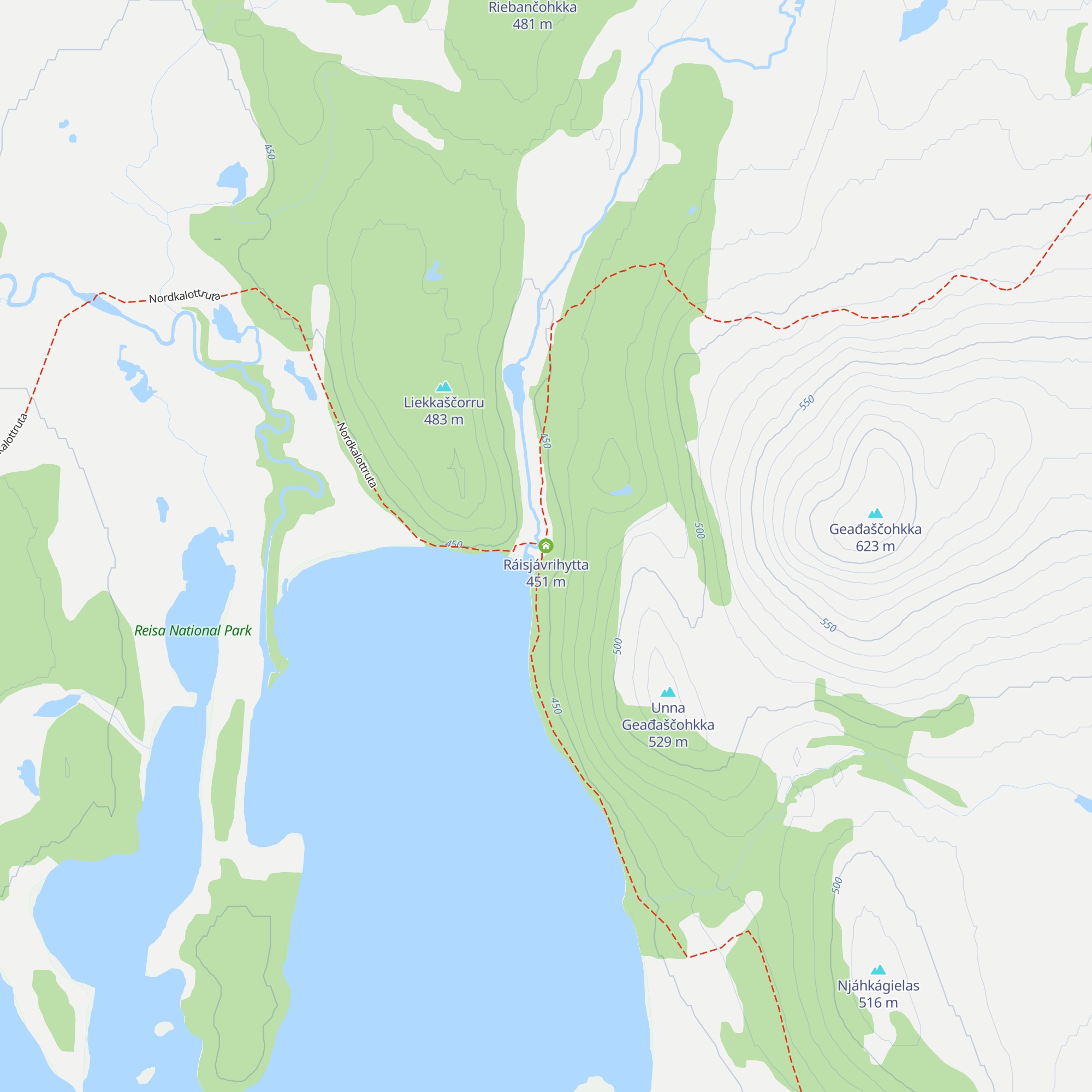 Ráisjávrihytta map