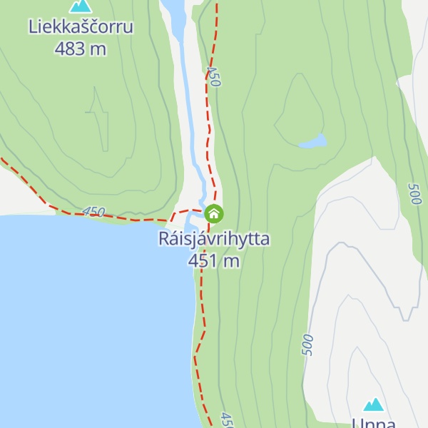 Map of Ráisjávrihytta