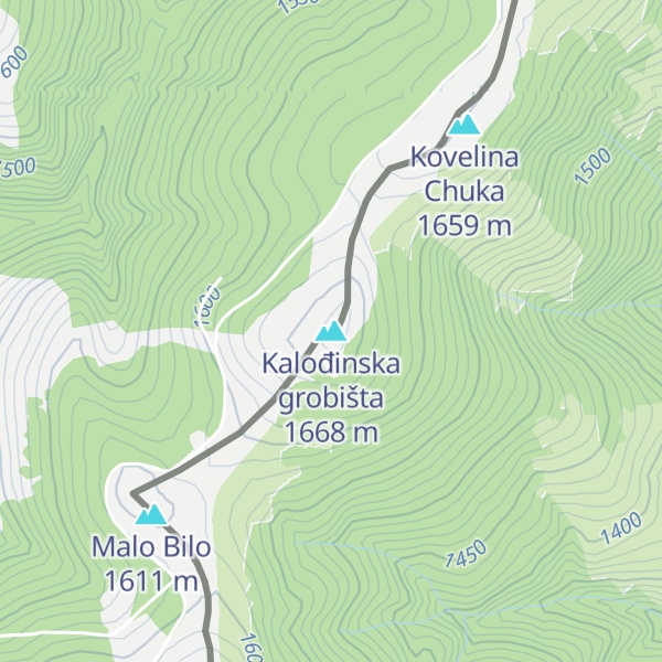 Map of Kalođinska grobišta