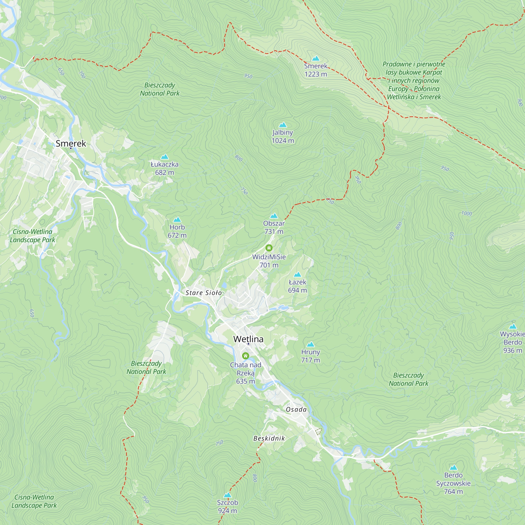 Chata Trześnia map
