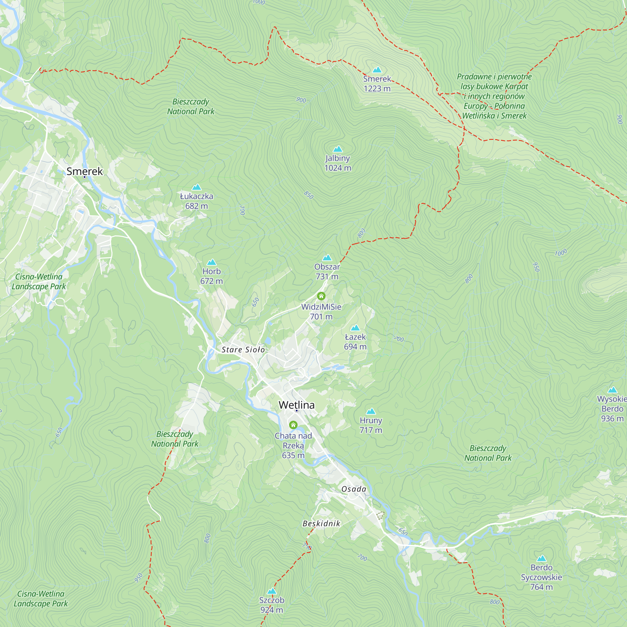 Chata Trześnia map