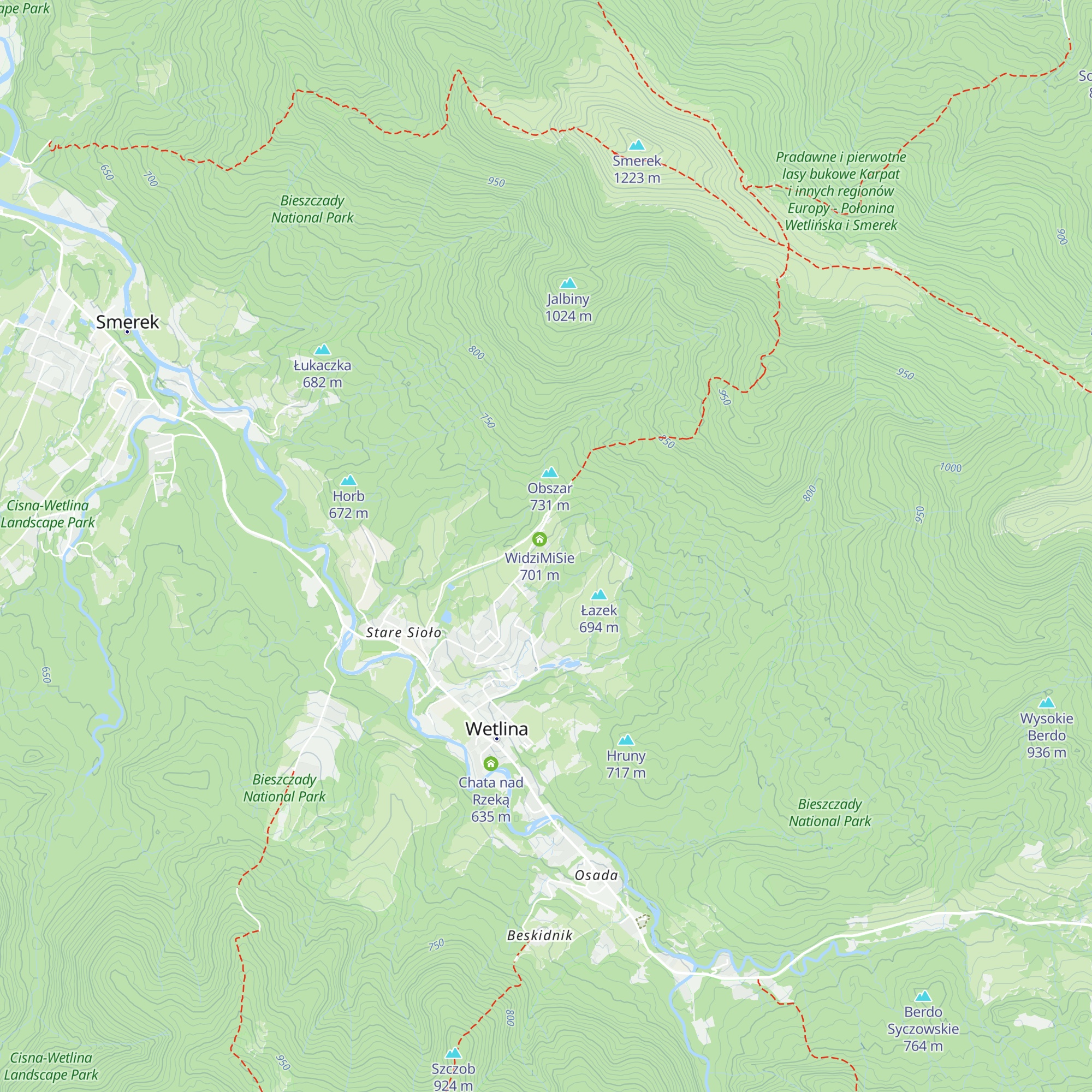Bukowe Tarasy map