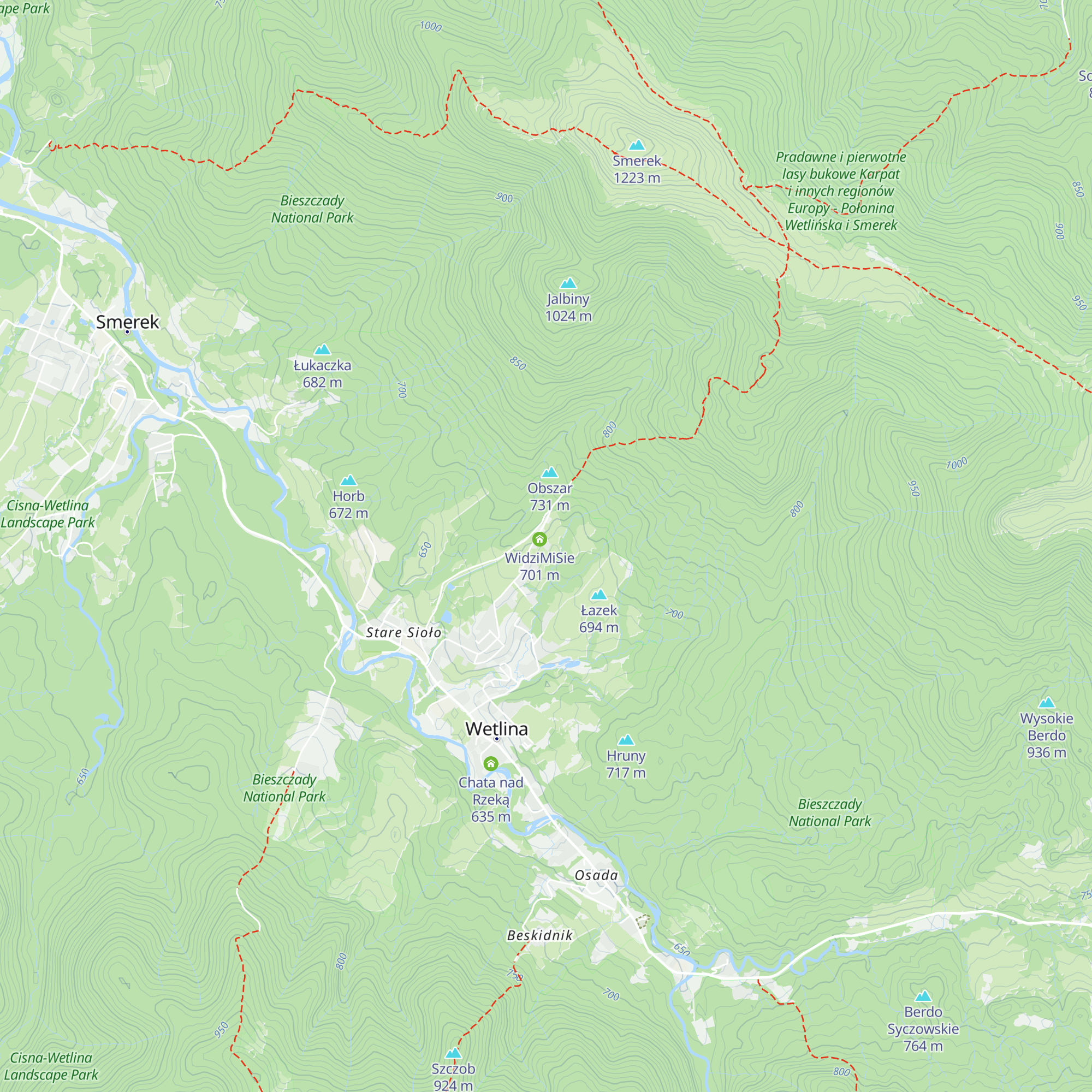 Bukowe Tarasy map
