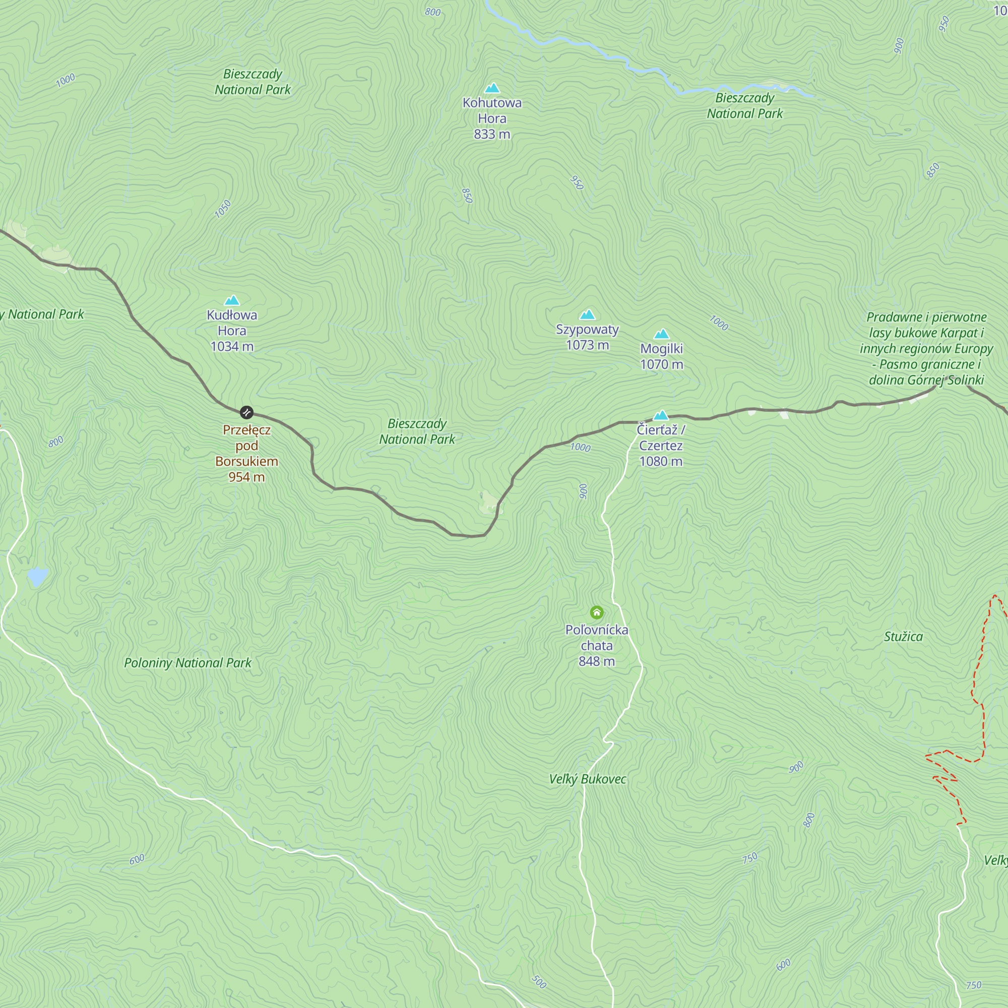 Útulňa pod Čierťažou map