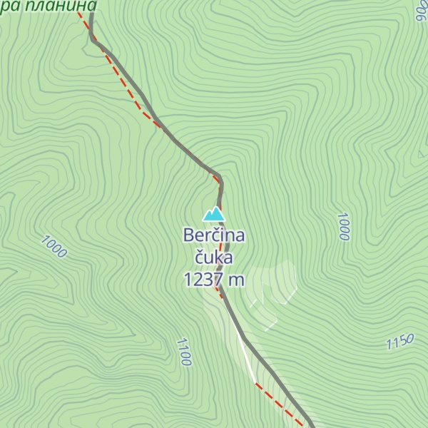 Map of Berčina čuka