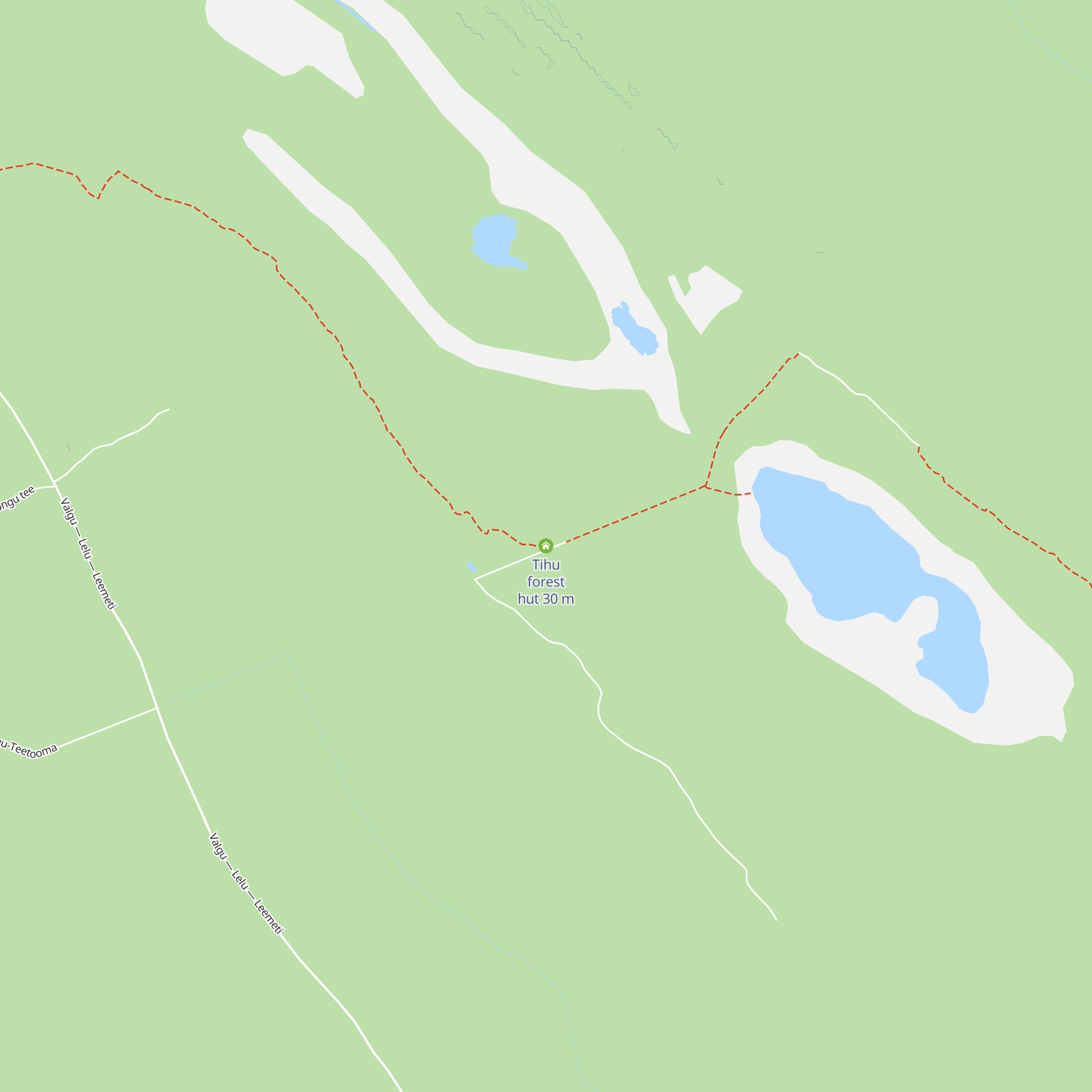 Tihu forest hut map