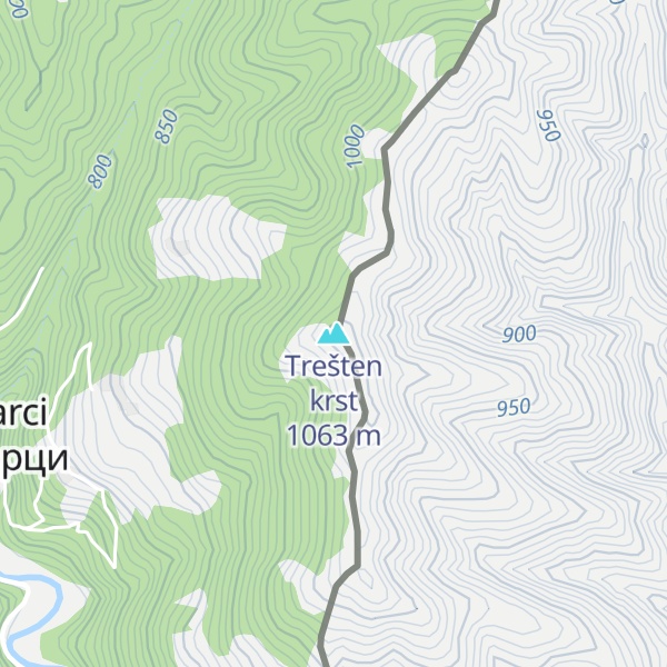 Map of Trešten krst