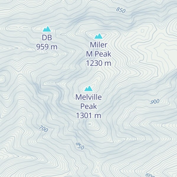 Map of Melville Peak