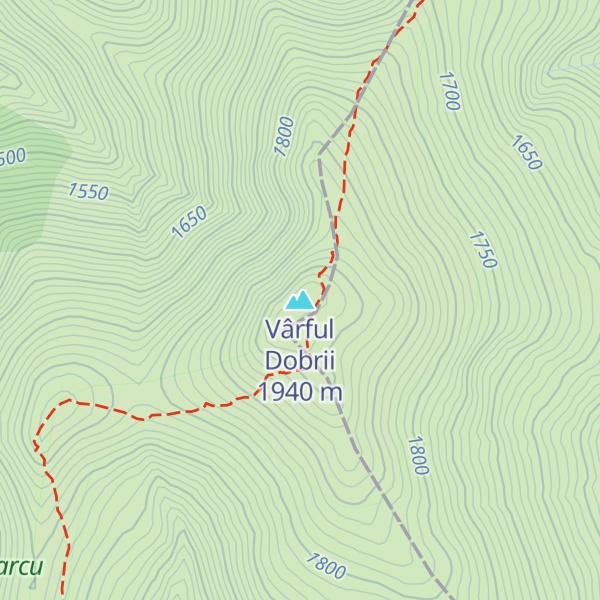 Map of Vârful Dobrii
