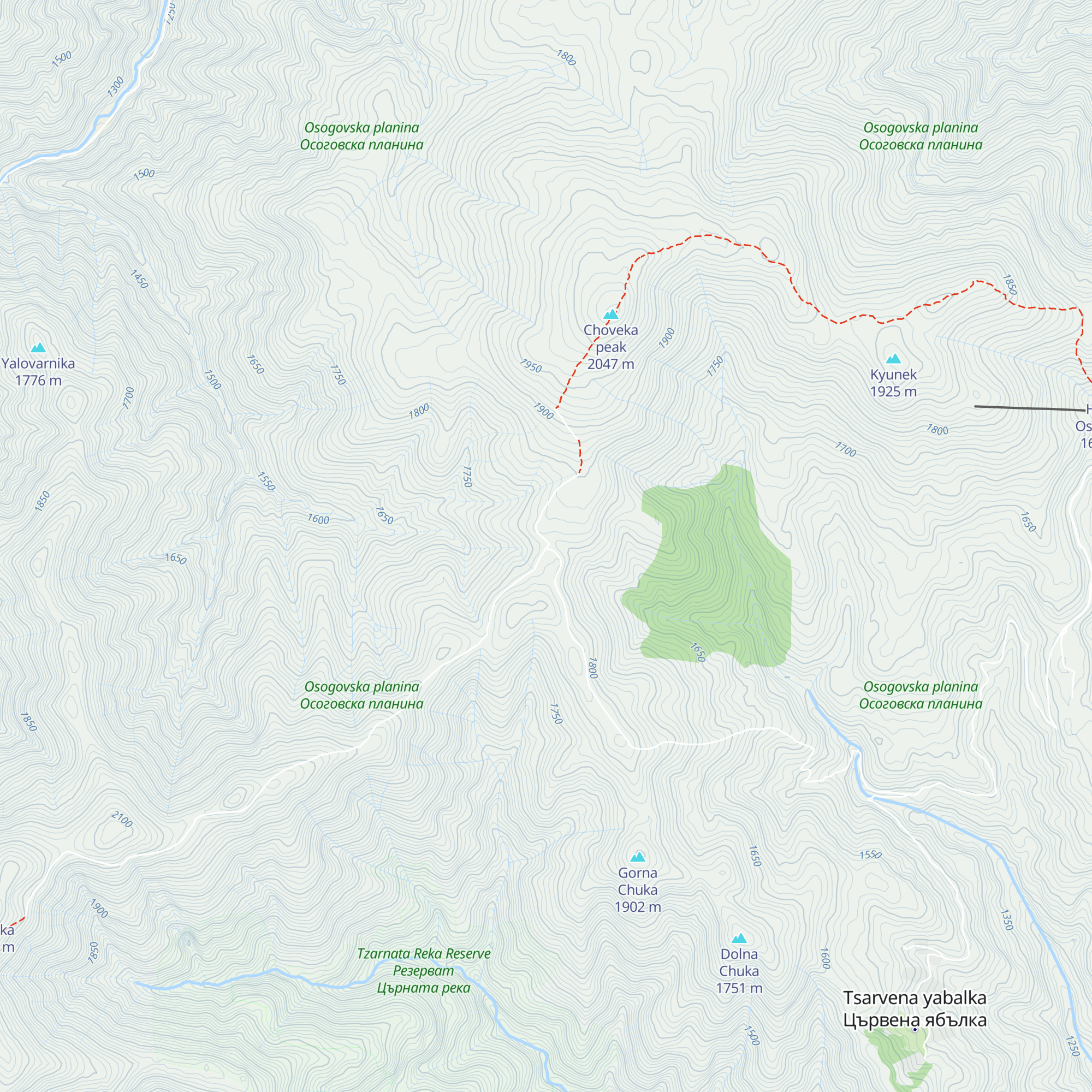 Zaslon Prevala map