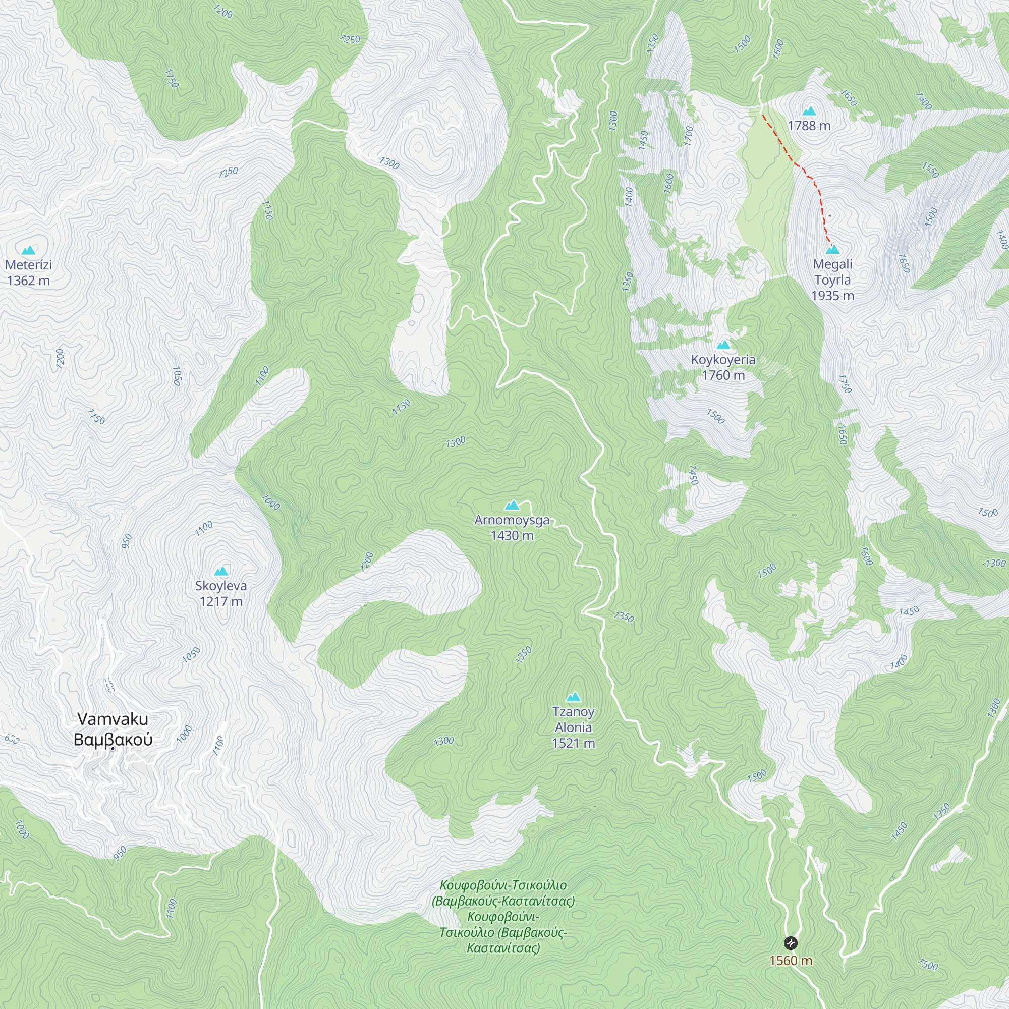 Katafygio Parnona "George Pierce" map