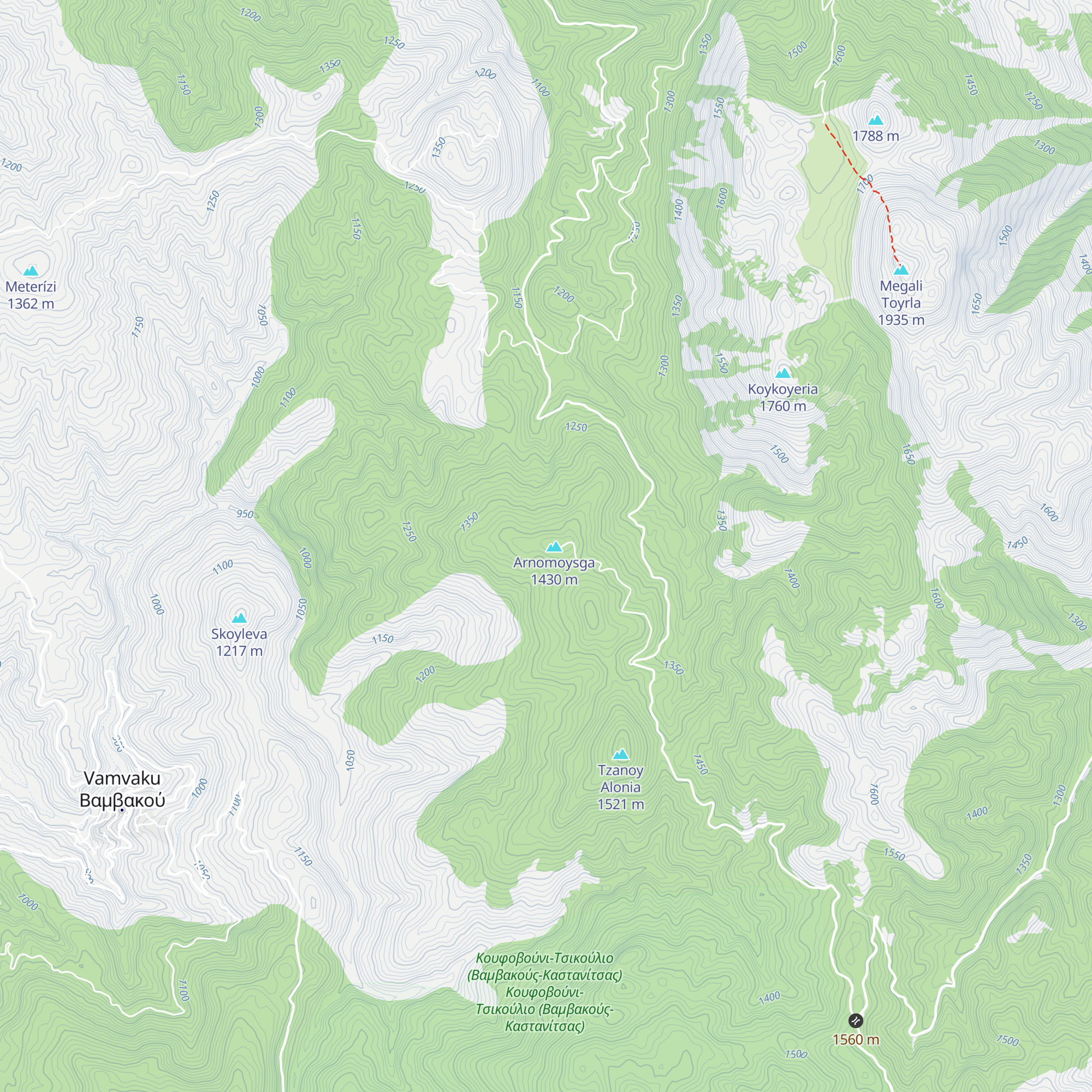 Katafygio Parnona "George Pierce" map