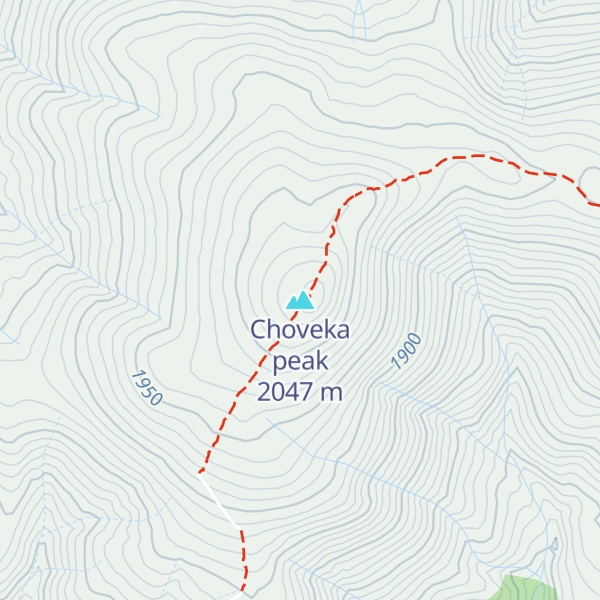 Map of Choveka peak