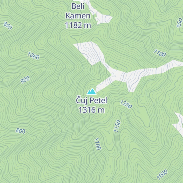 Map of Čuj Petel