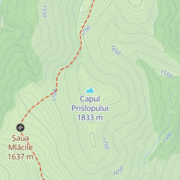 Map of Capul Prislopului