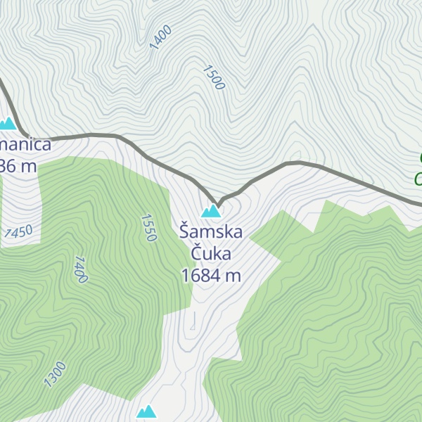 Map of Šamska Čuka