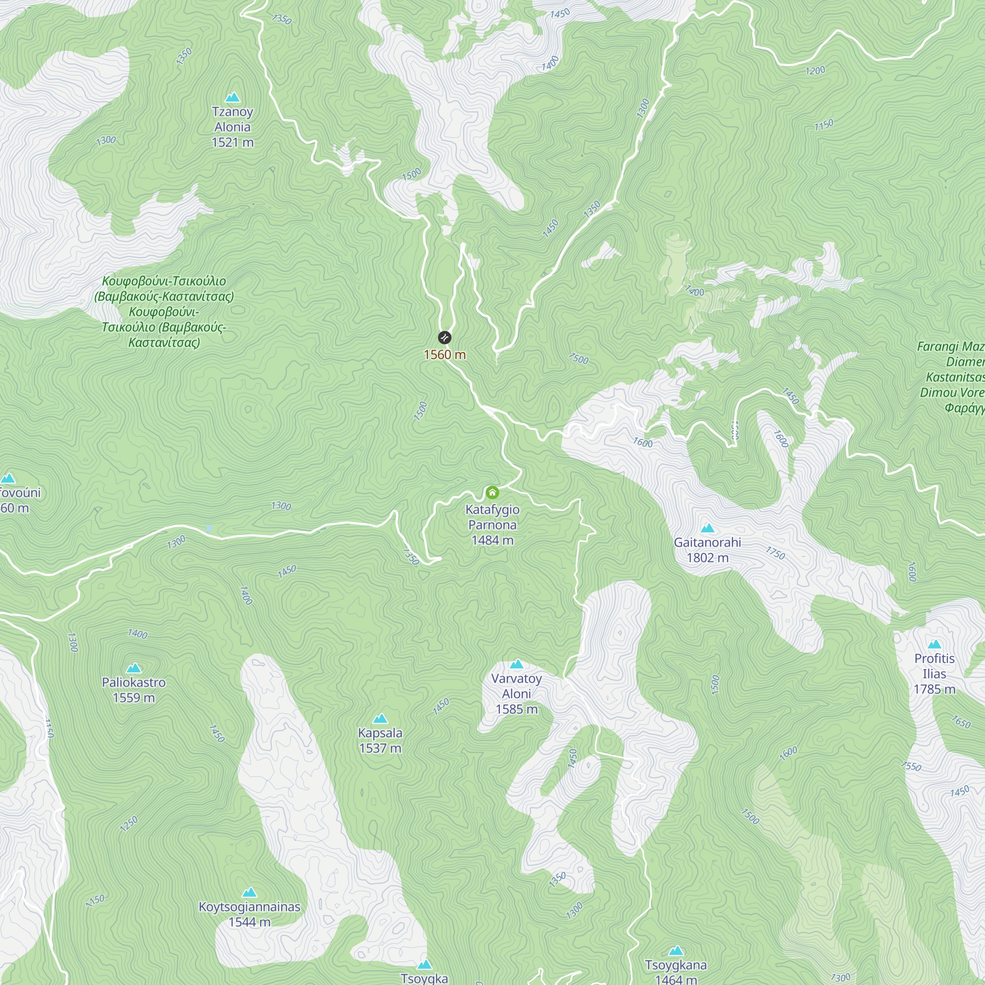 Katafygio Parnona map